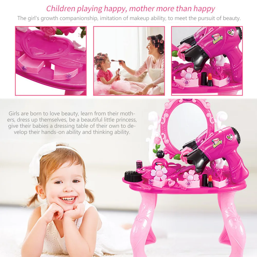 13piece Deluxe Princess Playset With Simulated Dressing Table Childrens Beauty Makeup And Performance Toy Set - 5