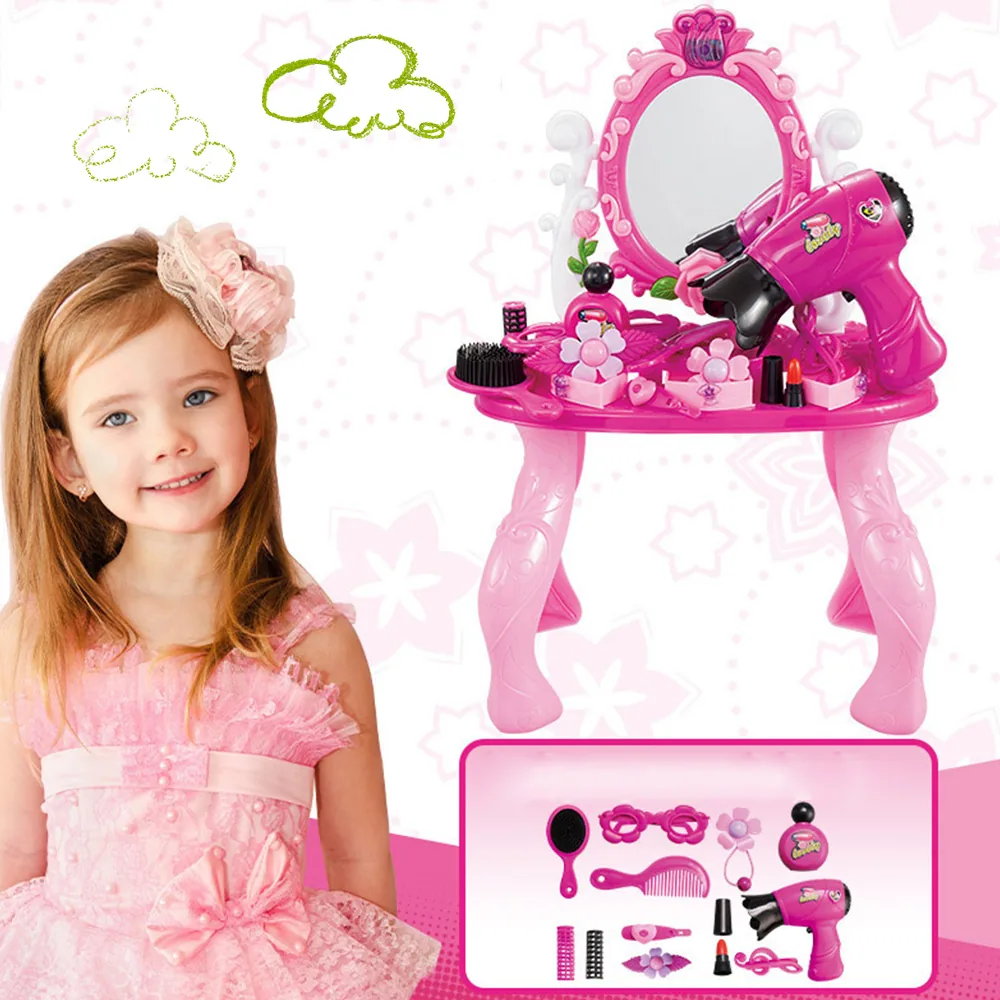 13piece Deluxe Princess Playset With Simulated Dressing Table Childrens Beauty Makeup And Performance Toy Set - 6