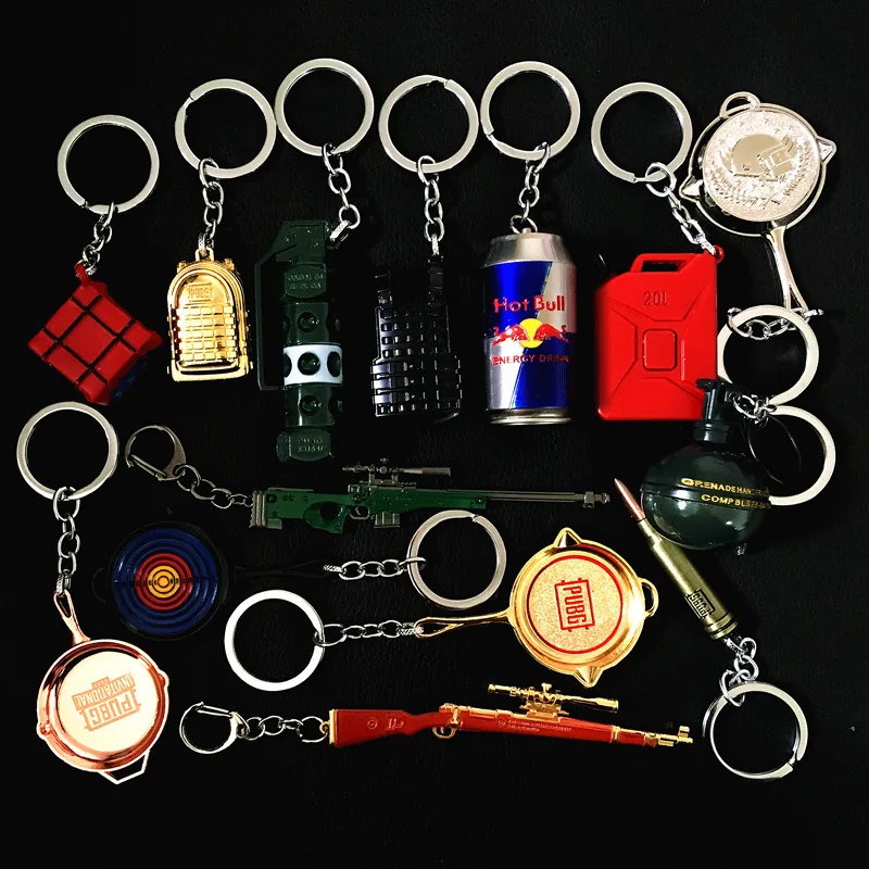 Pubg Cosplay Metal Keychain Backpack Helmet Pan Model Awm 98k Props Fan Collectible Keyring - 1